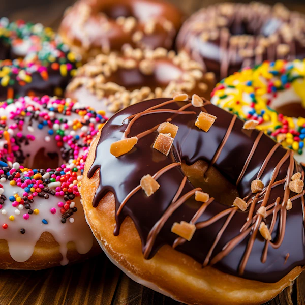 Gourmet Doughnut Delights Close-Up
