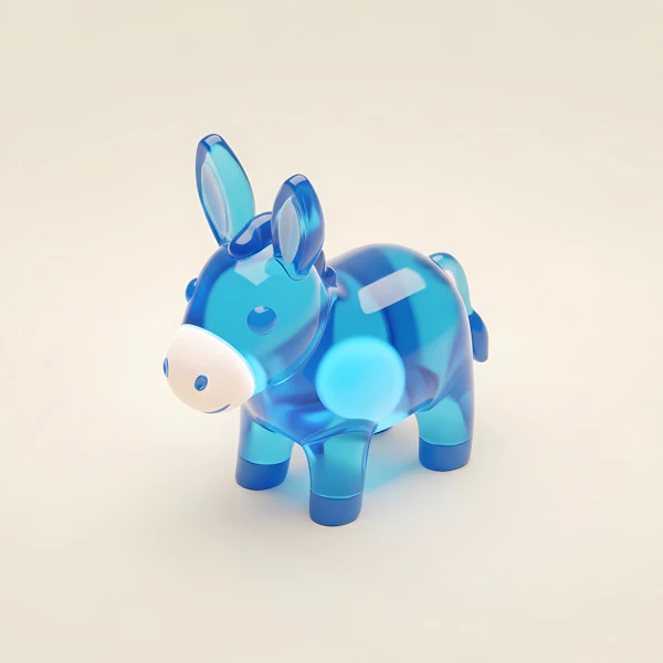 Blue Donkey Figurine