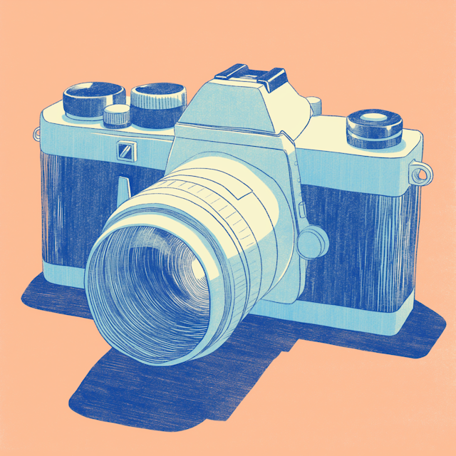 Classic DSLR Camera Illustration