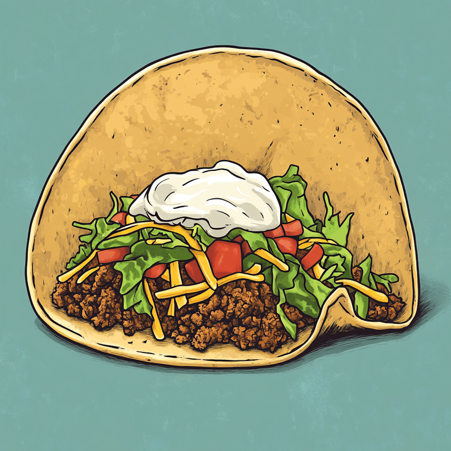 Vibrant Taco Illustration