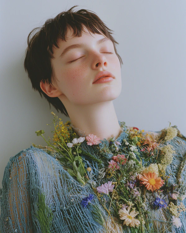 Serene Floral Portrait