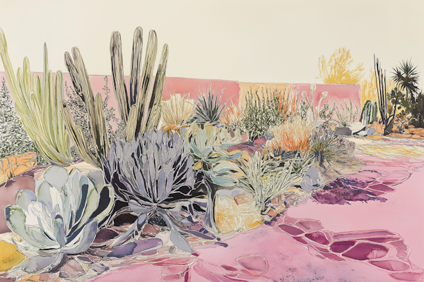 Vibrant Desert Flora Watercolor