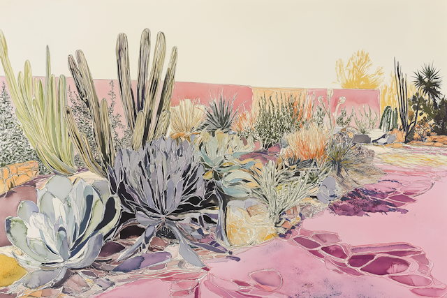 Vibrant Desert Flora Watercolor