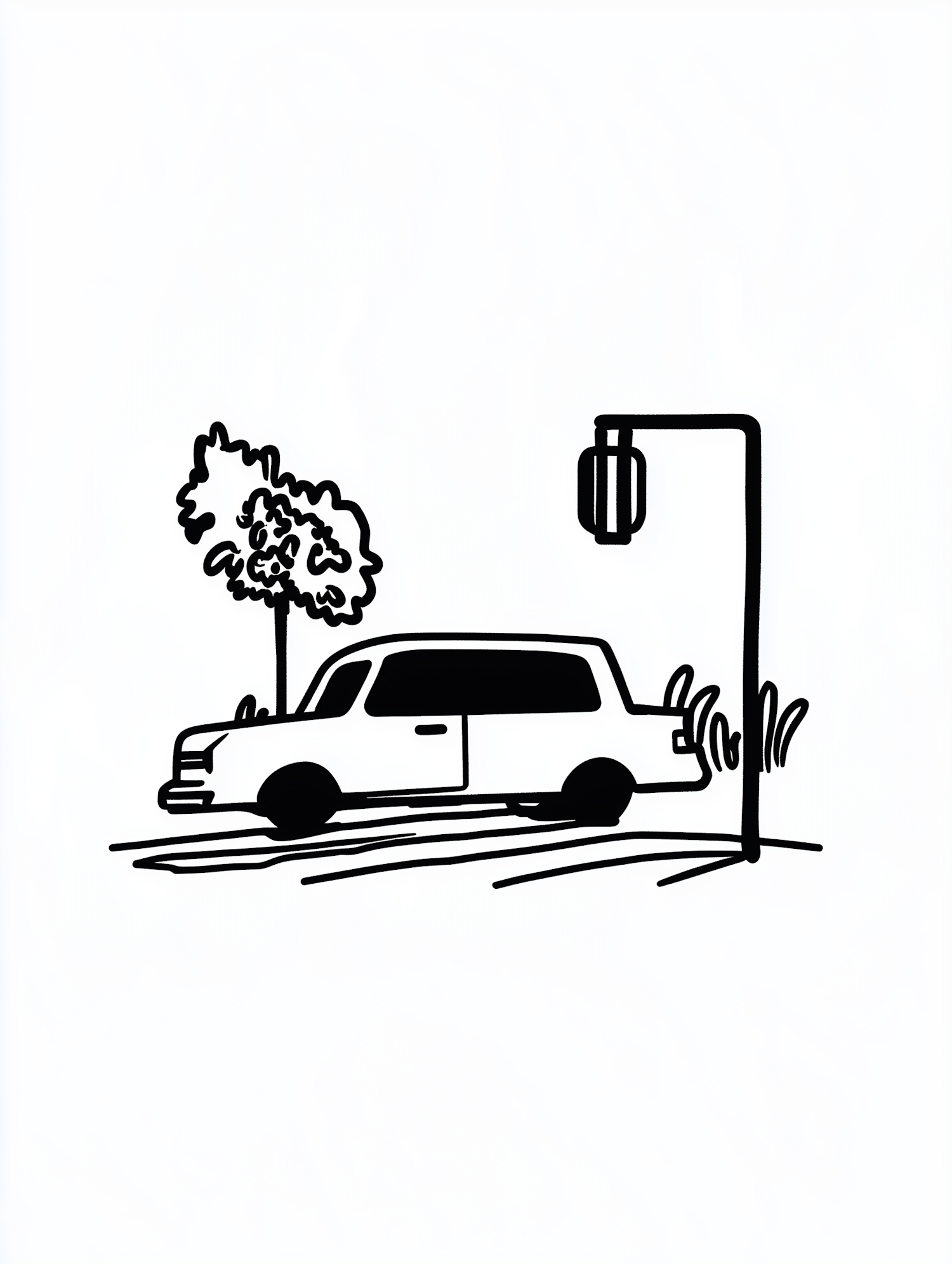 Minimalist Car Drawing