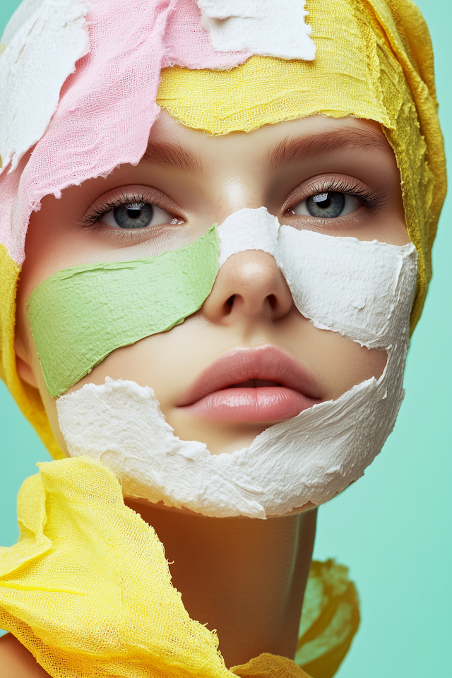 Colorful Facial Masks Close-Up