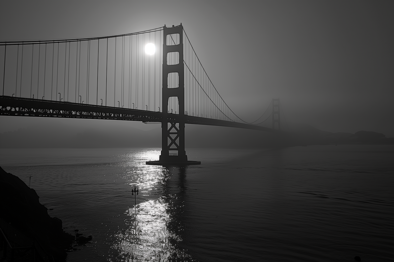 Monochromatic Bridge Scene