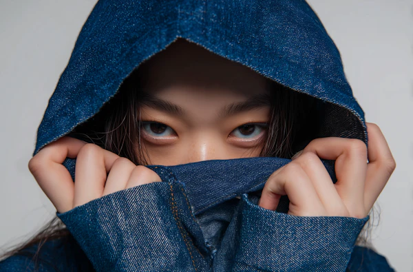Denim Hoodie Portrait