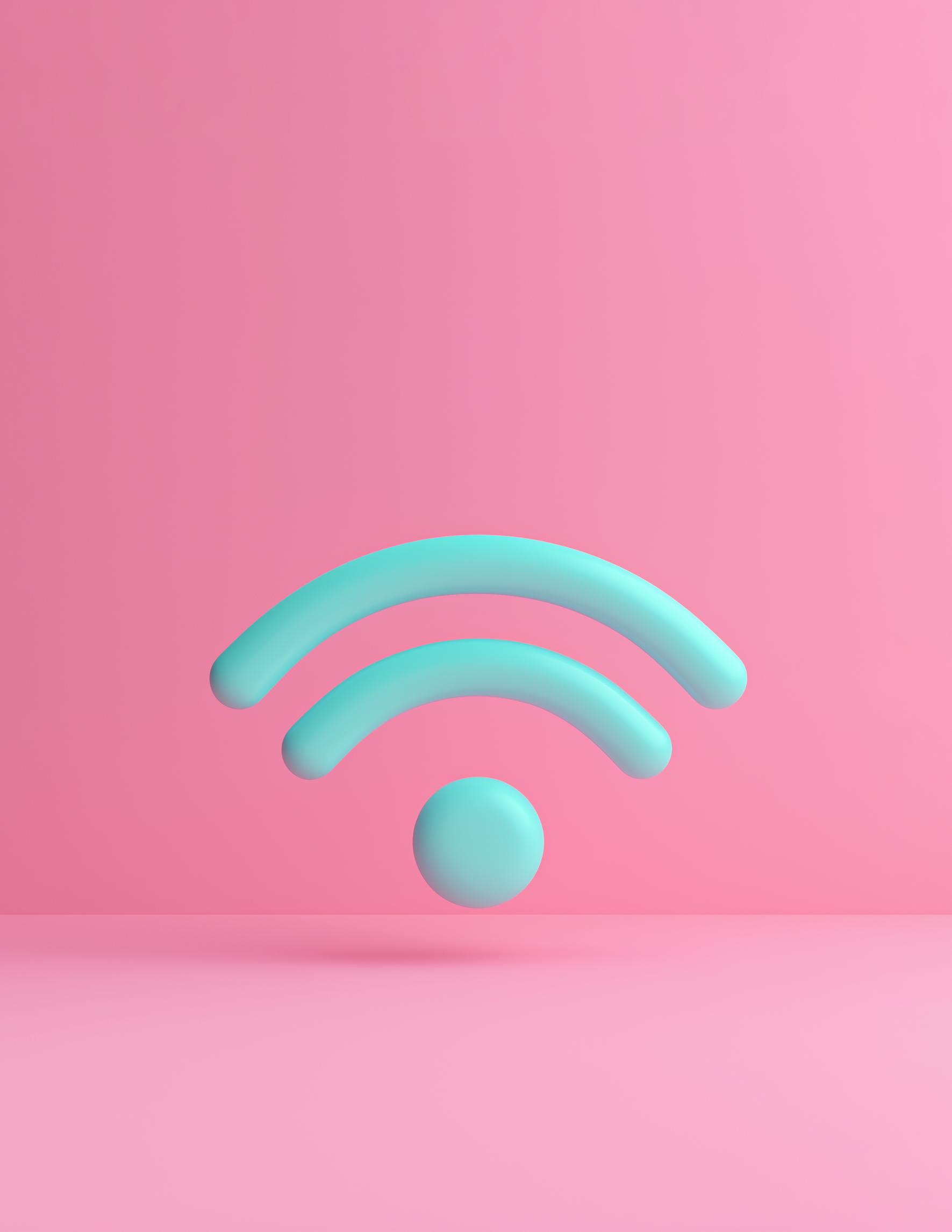 Mint Green Wi-Fi Signal Icon 3D Image on Lummi