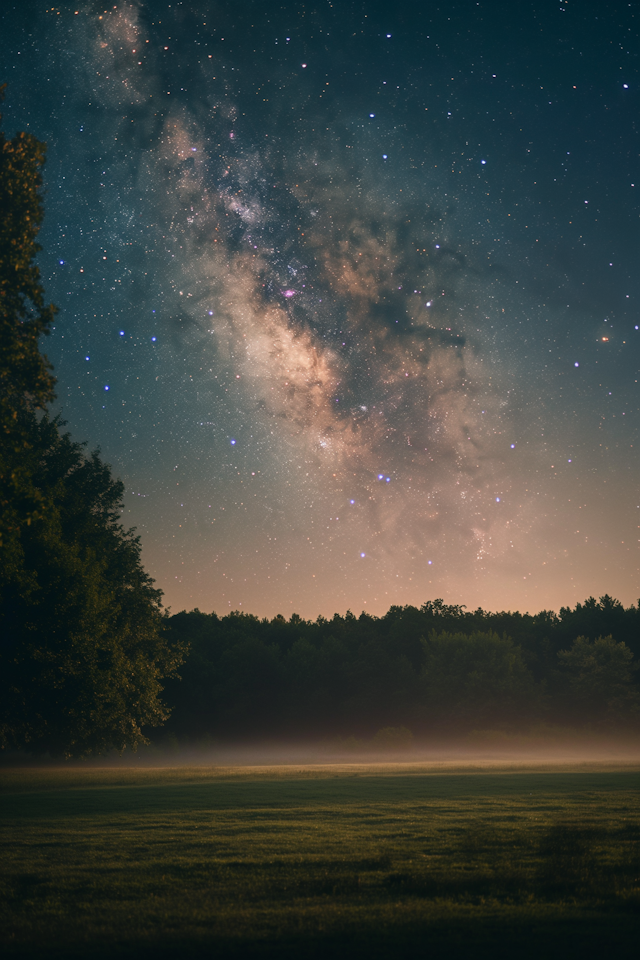 Majestic Milky Way Over Nocturnal Landscape