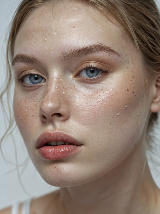 Close-up Portrait of a Freckled Face