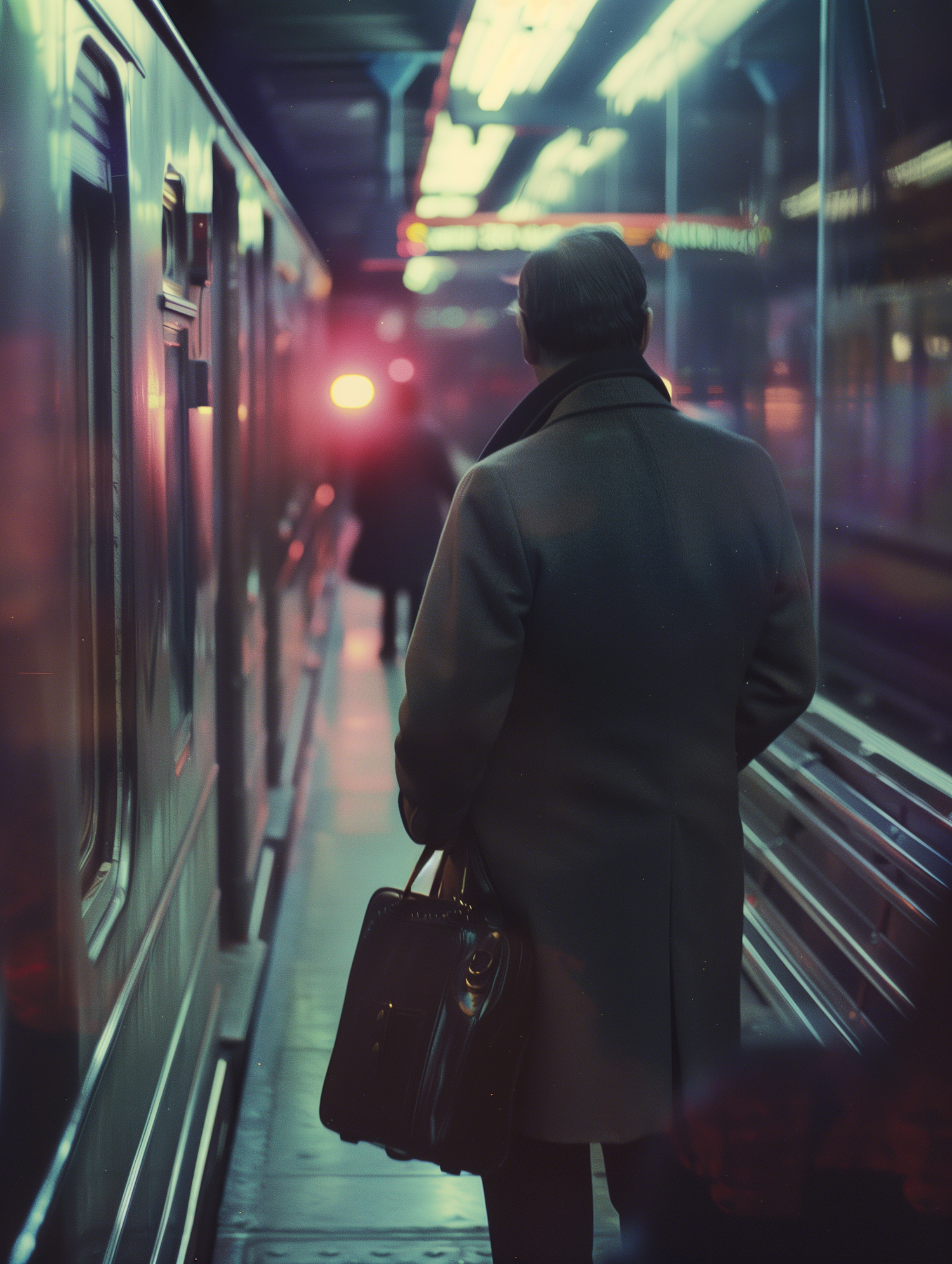 Solitary Figure on Train Platform