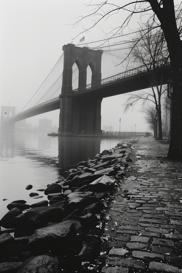 Foggy Historic Bridge