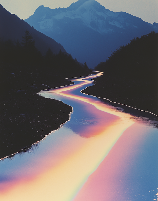 Serene River at Sunset