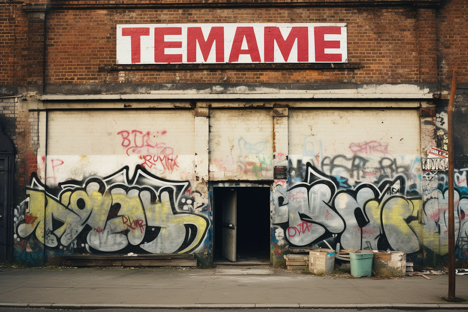 Graffiti Adorned Derelict with 'TEMAME'