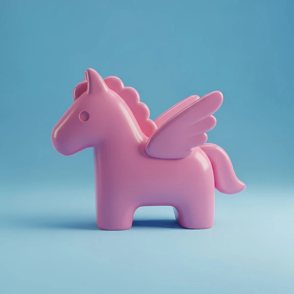 Pink Winged Horse Figurine