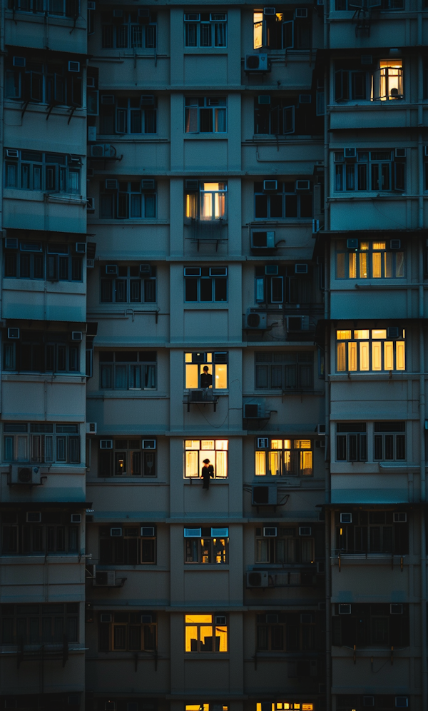 Urban Nightscape with Residents