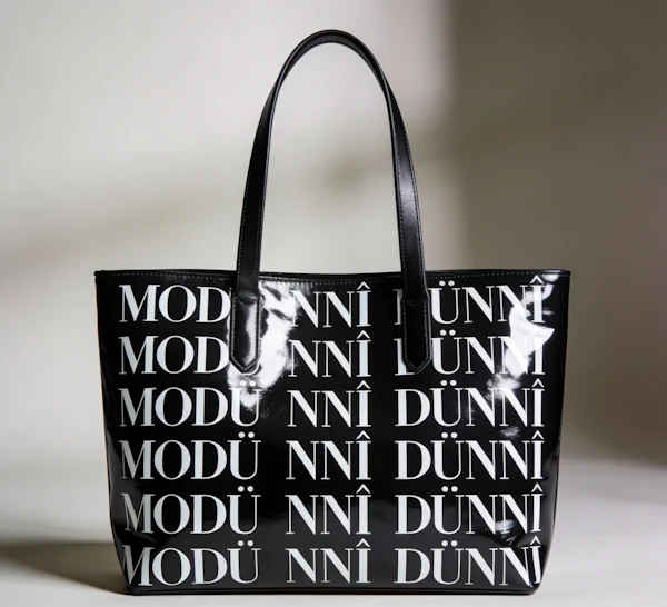 Glossy Black Tote Bag