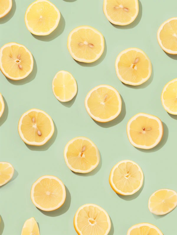 Lemon Slices on Green