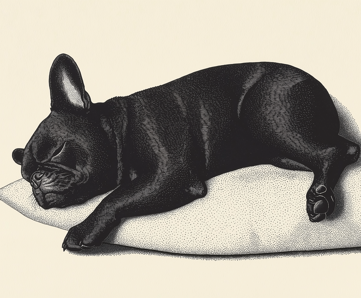 Sleeping Black French Bulldog