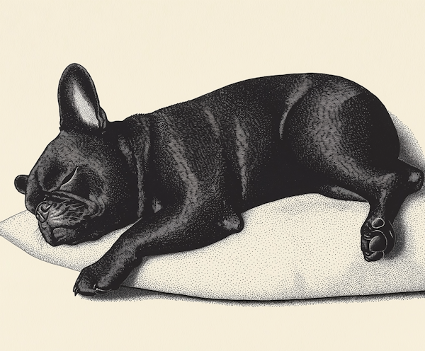 Sleeping Black French Bulldog