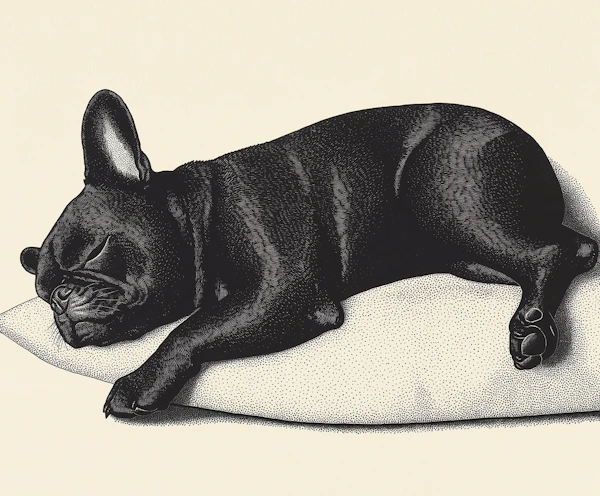 Sleeping Black French Bulldog