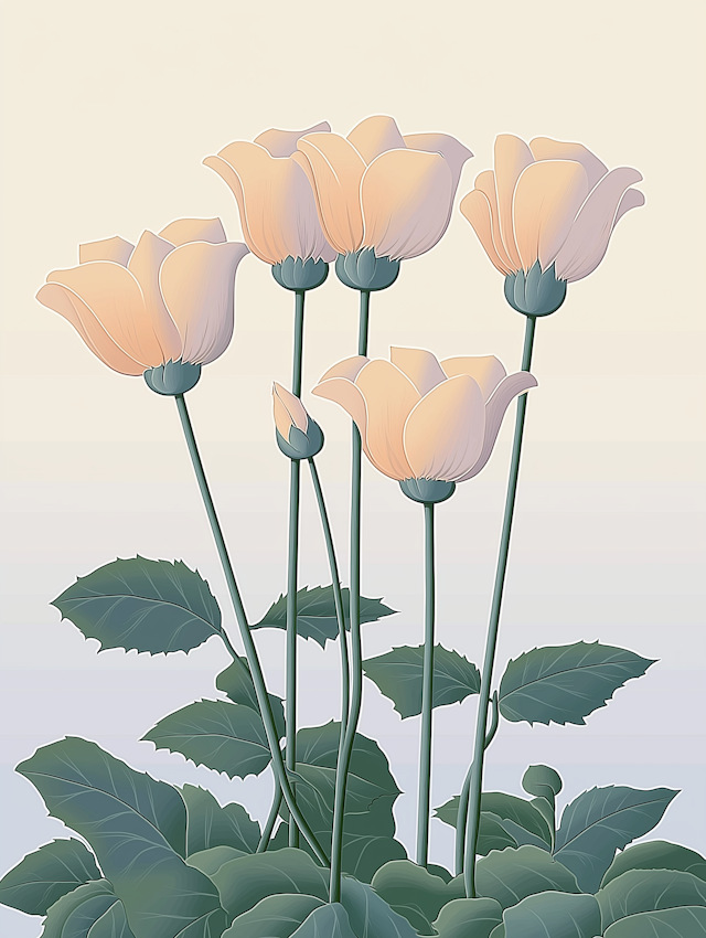 Stylized Pastel Flowers