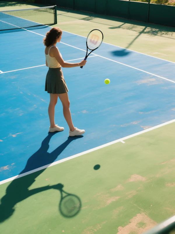 Woman on Tennis Court