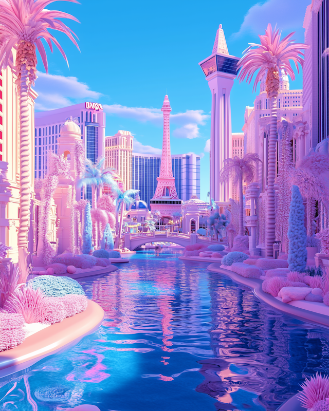 Surreal Vegas Cityscape