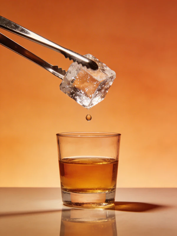 Whiskey and Ice Close-Up