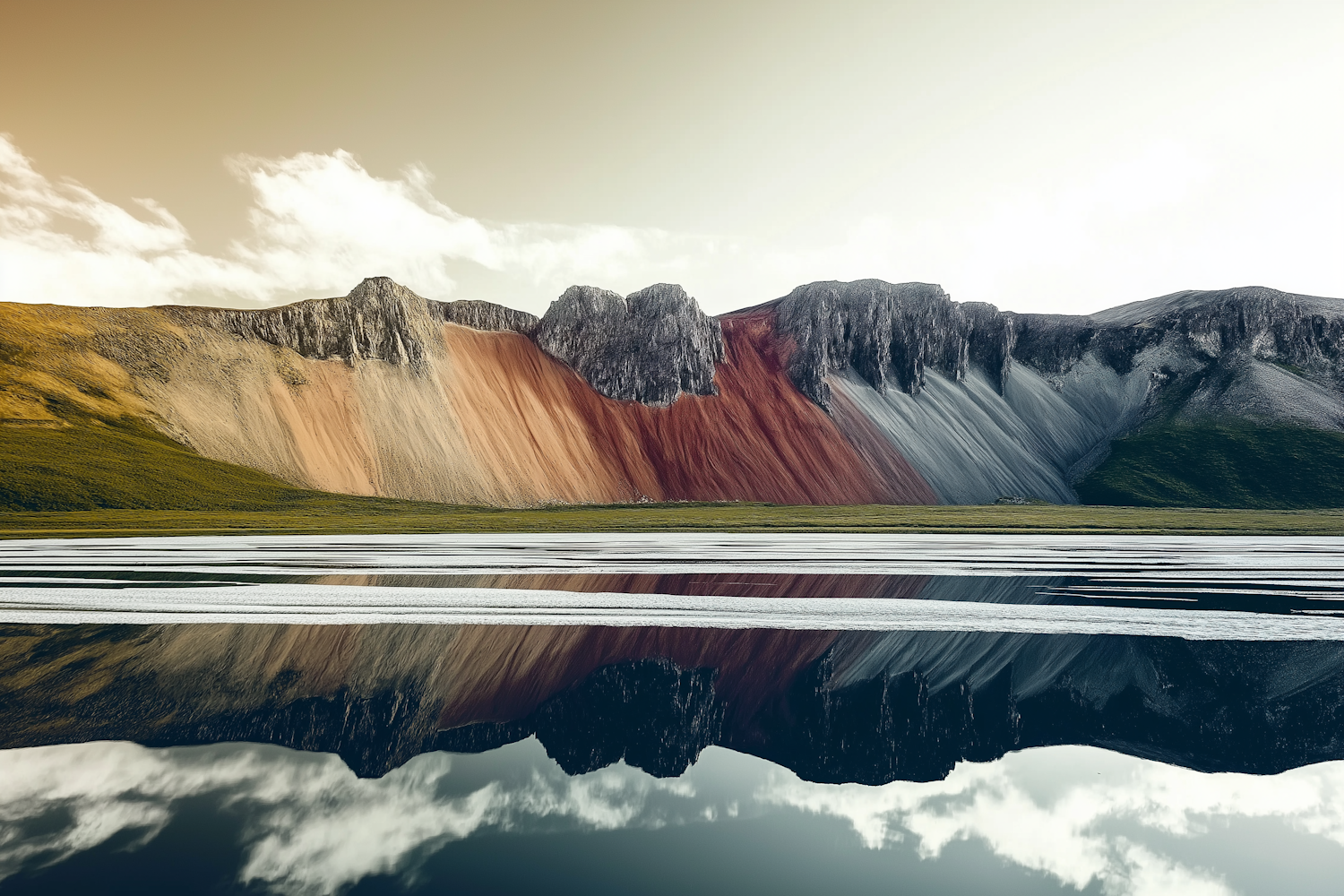 Multicolored Mountain Landscape