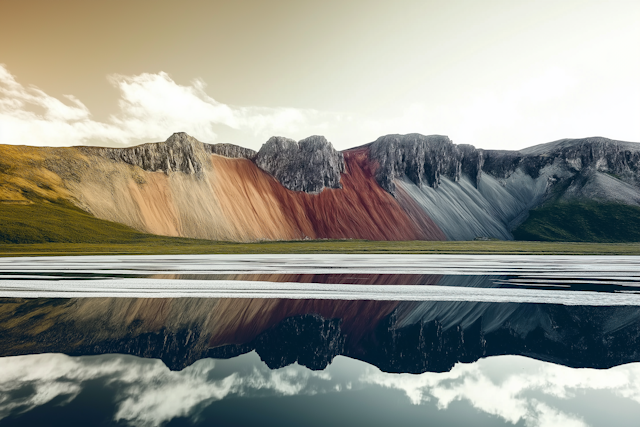 Multicolored Mountain Landscape