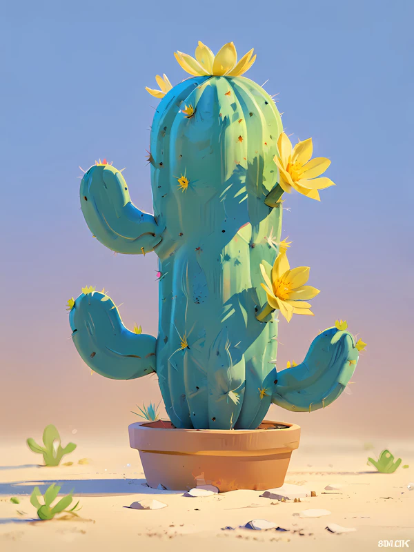 Stylized Cactus Art