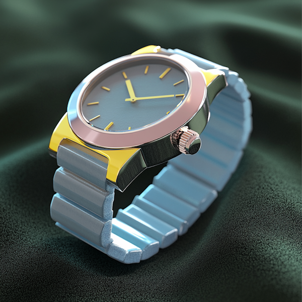 Luxury Wristwatch on Textured Green Background