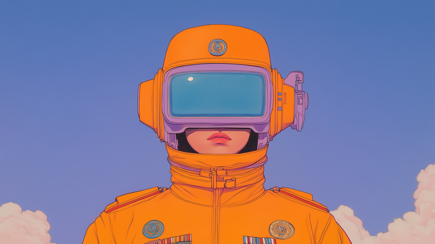 Person in Orange Space Suit