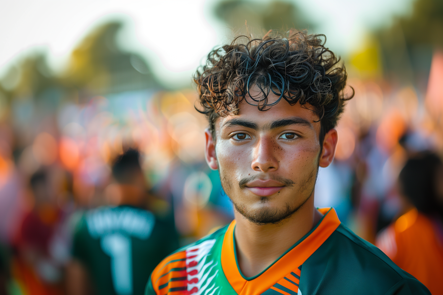 Confident Young Man at Sporting Event