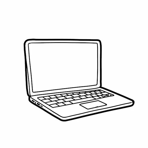 Minimalist Laptop Drawing