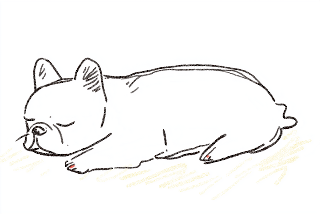 Minimalist Sleeping French Bulldog