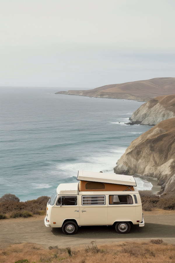 Classic Volkswagen Camper Van by the Sea