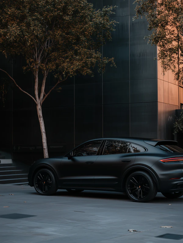 Luxury Black SUV Scene