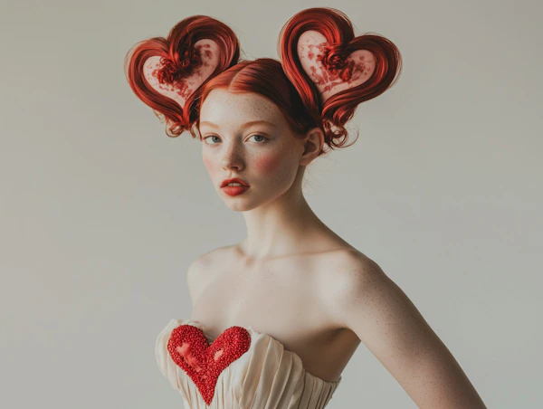 Heart-Shaped Hair and Dress