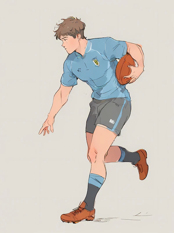 Rugby Player Illustration