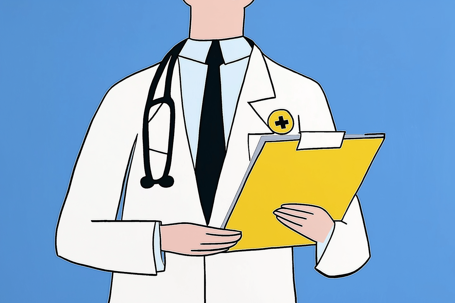 Stylized Illustration of a Male Doctor