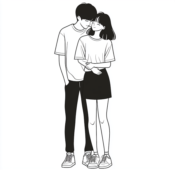 Embracing Couple Illustration