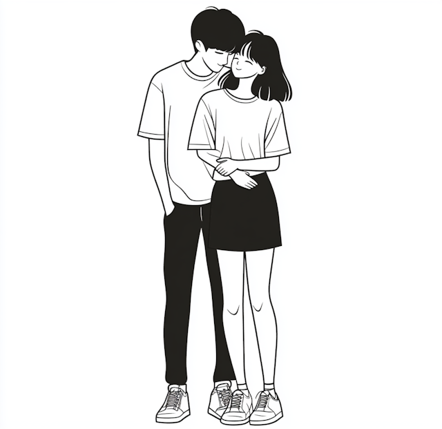 Embracing Couple Illustration