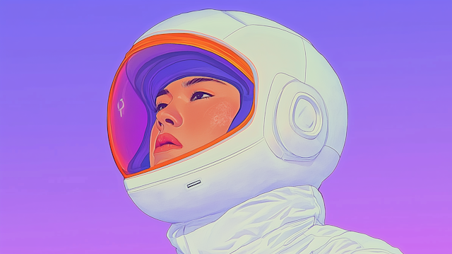 Futuristic Space Helmet Portrait