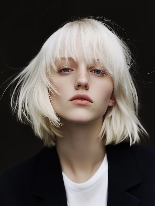 Portrait of a Person with Platinum Blonde Hair