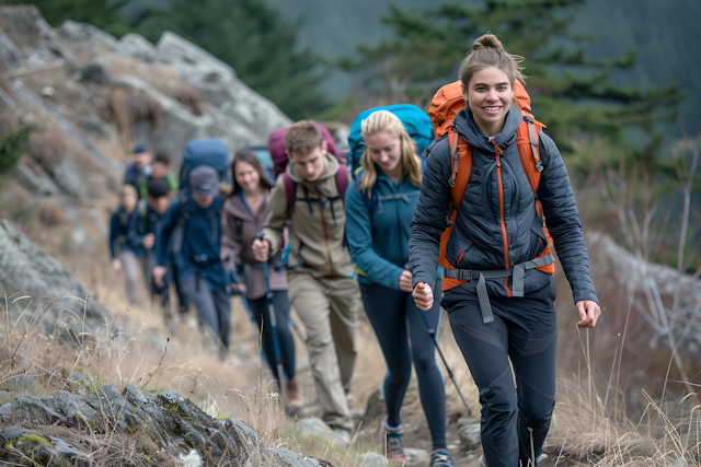 Hikers on Rocky Trail