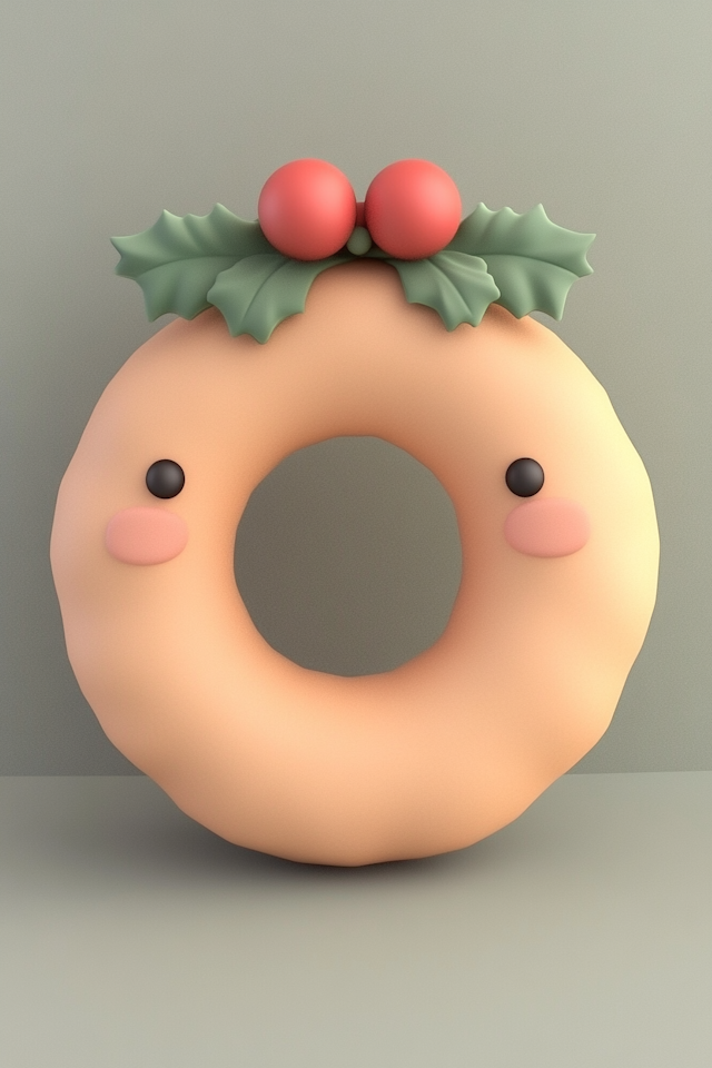 Festive Cartoon Donut