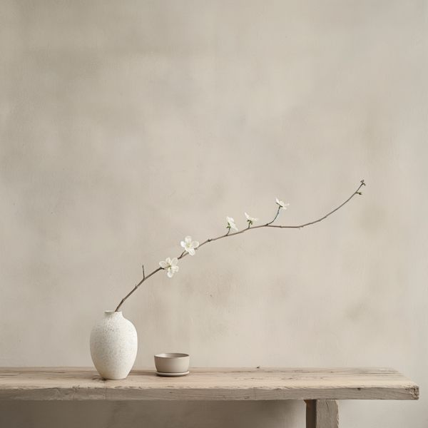 Minimalist Vase with Blossoms