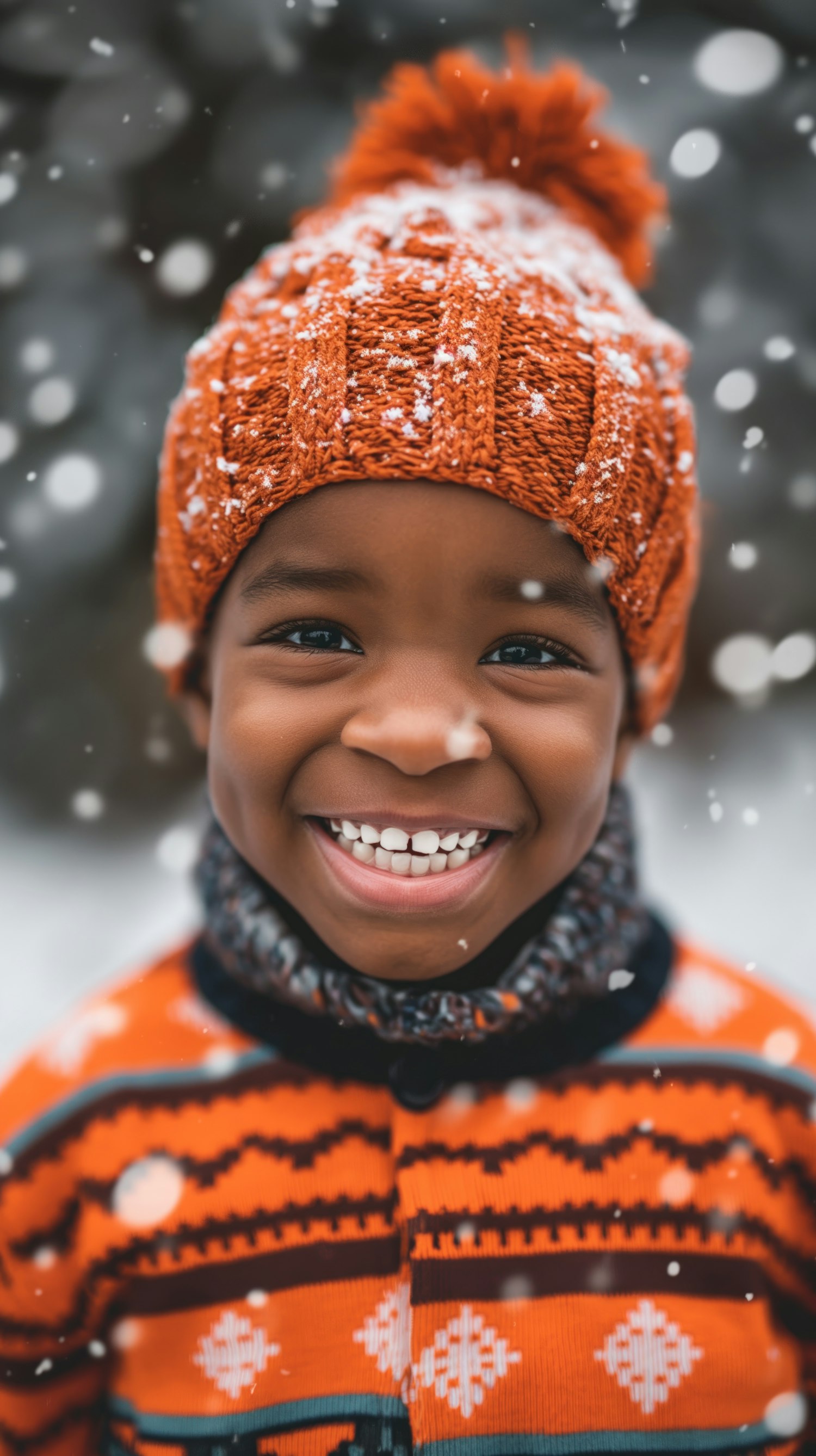 Joyful Child in Snowy Setting